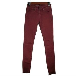 Articles of Society Mya Pants Womens Sz 24 Alpine Burgundy Skinny Low Rise Jeans